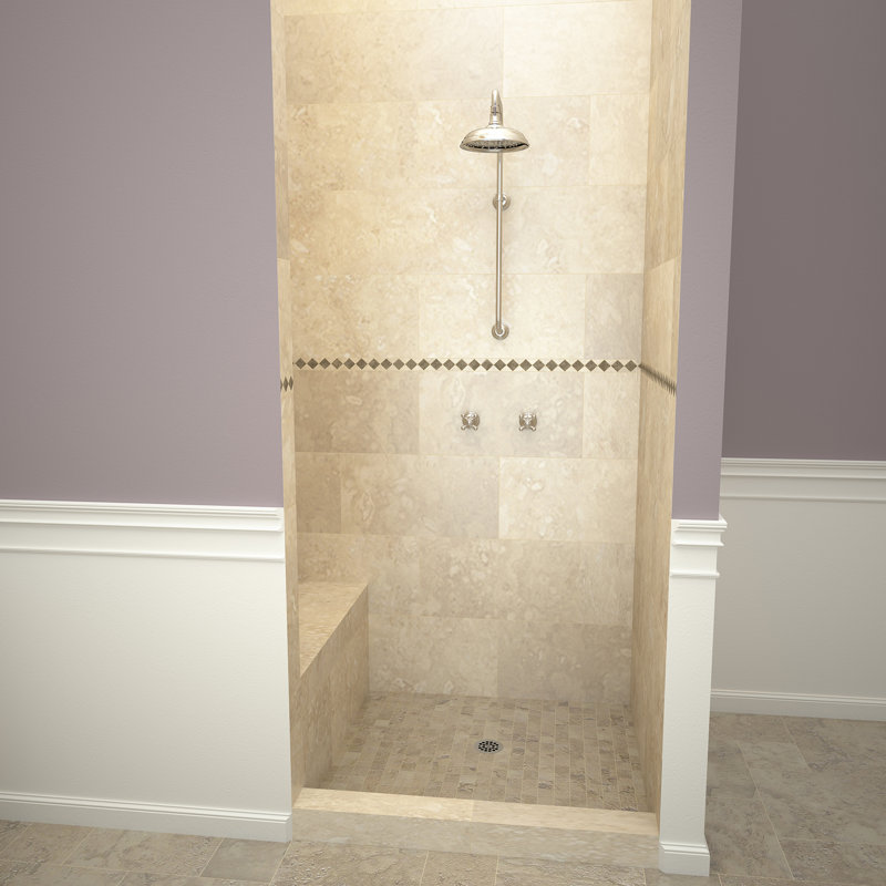 Tile Redi 60" x 48" Single Threshold Shower Base with Bench & Reviews